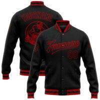 Custom Black Letterman Varsity Jacket – Comfortable Fit