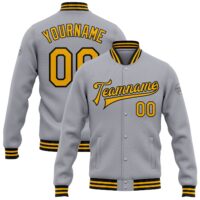 Custom Varsity Letterman Jacket – Gray and Black