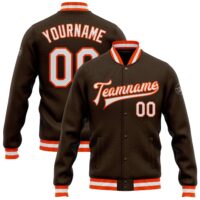 Custom Brown & Orange Varsity Letterman Jacket