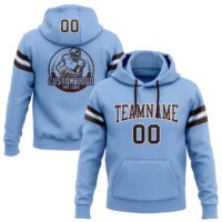 Custom Light Blue Football Hoodie – Polyester Material