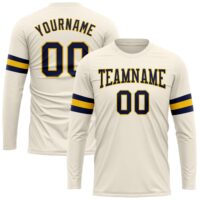 Custom Long Sleeve T-Shirt – Navy & Yellow