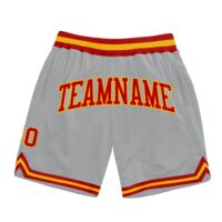 Custom Basketball Shorts – Grey Red & Breathable