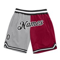Custom Fashion Basketball Shorts – Dark Grey & Maroon